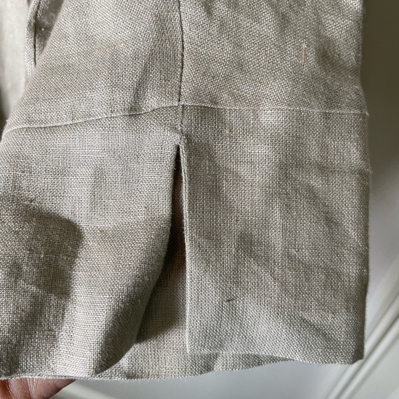 CHARLOTTE KELLOGG Palm Beach Margot Tunic Top Blouse 100% Linen Tunic Khaki Sz M - Picture 9 of 9